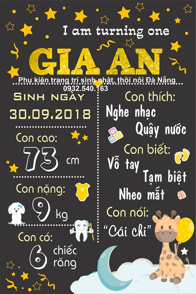 Bảng thông tin sinh nhật của bé Bảng thông tin sinh nhật của bé